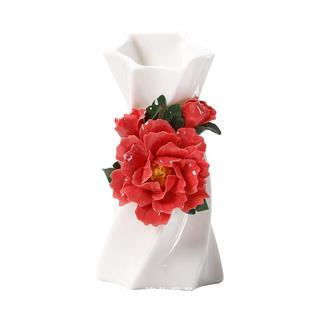 德化白瓷纯手工捏花传统工艺复古陶瓷花瓶系列摆件插花家居插花器