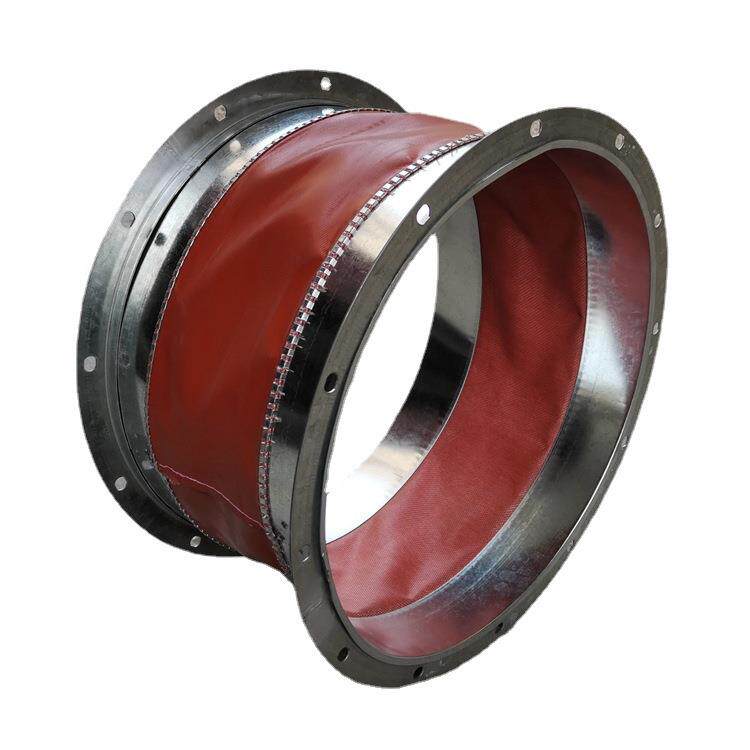 风机接头专用耐高温软连接排烟除尘风管连接头红色圆形软管出风口