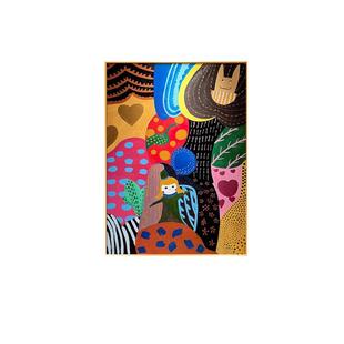 马蒂斯风挂画艺术多巴胺可爱客厅玄关走廊装 饰画彩色现代背景壁画