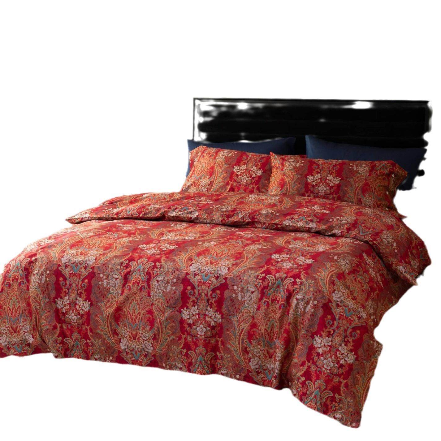 复古经典四件套结婚大红床单床上用品喜被婚嫁婚床新婚婚房红色