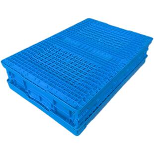600*400*280塑料折叠筐镂空拦腰款周转筐工业仓储物流中转筐