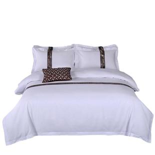 高档酒店床上用品民宿纯白四件套单双人床被子床垫枕芯全套组合装