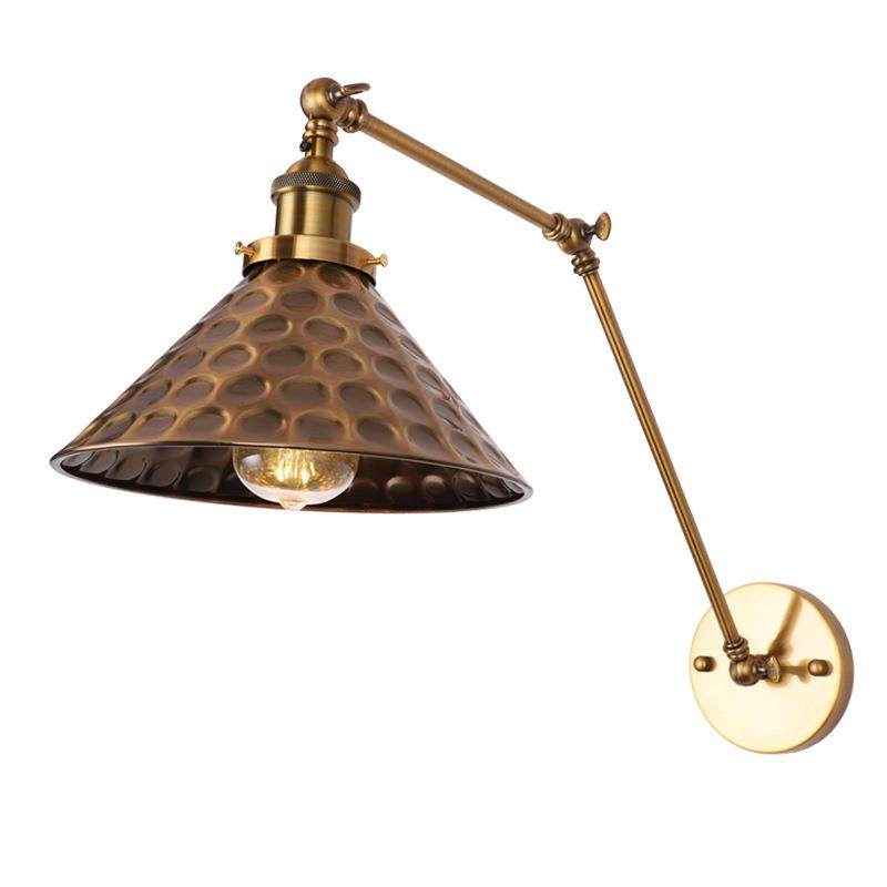 美式复古工业风床头卧室创意简约loft摇杆上下左右调节机械长壁灯