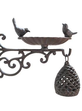 铸铁挂钩壁挂鸟食盆美式乡村铁艺吊蓝挂钩庭院户外墙面吊钩