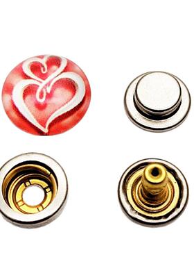 厂家直供箱包扣针织扣服装扣时光宝石四合扣14MM配503#玻璃纽扣