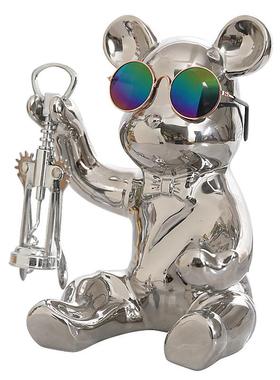 网红熊创意高档客厅红酒架摆件酒柜装饰品家居玄关餐桌电视柜摆设