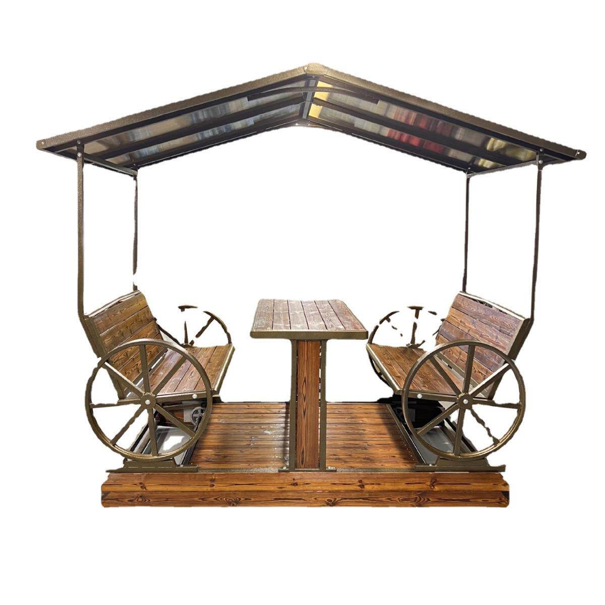 户外网红四人庭院花园动力摇椅秋千多人休闲椅室外滑轨吊椅摇摇椅