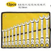 五金工具手动开口活动棘轮扳手套装 全套 两用扳手套装