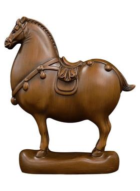 新款上市木纹精美唐马摆件中式风格办公桌可爱摆件促销活动礼品