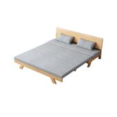 北欧日式 实木推拉床沙发两用客厅卧室小户型折叠榻榻米床直排沙发