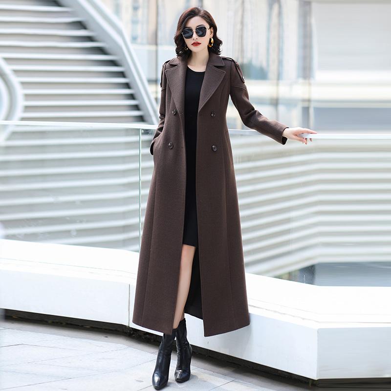 拉佰缇呢子大衣超长款羊毛大衣