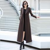 外套女秋冬2024新款 高级感气质显瘦赫本风长款 过膝毛呢大衣664