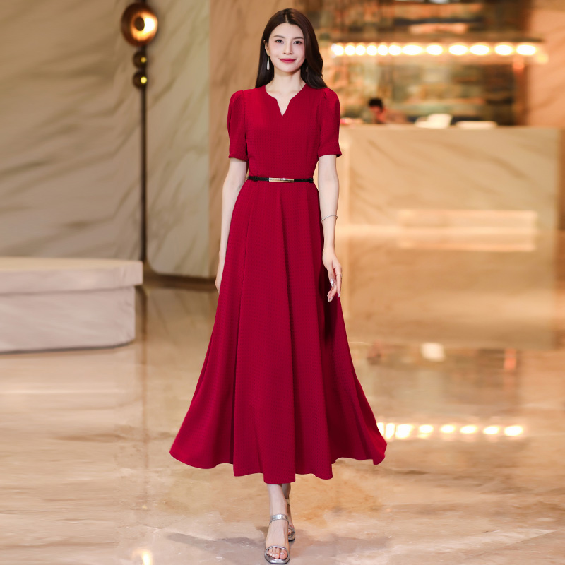 夏季新款法式减龄连衣裙气质长裙