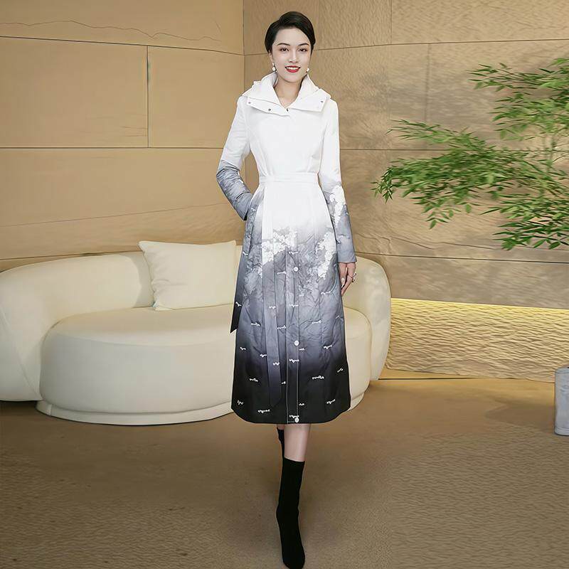 中长款防风长款羽绒服过膝保暖