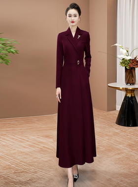 高级感显瘦女长裙2025年秋季新款宴会场合长袖气质长款连衣裙0207