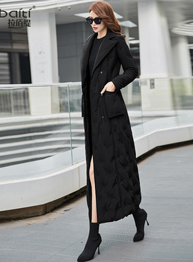 黑色羽绒服女长款2025年新款冬季修身显瘦过膝超长白鸭绒外套880