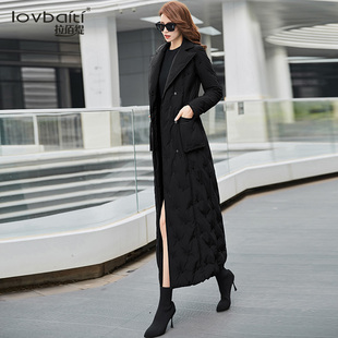 黑色羽绒服女长款2025年新款冬季修身显瘦过膝超长白鸭绒外套880