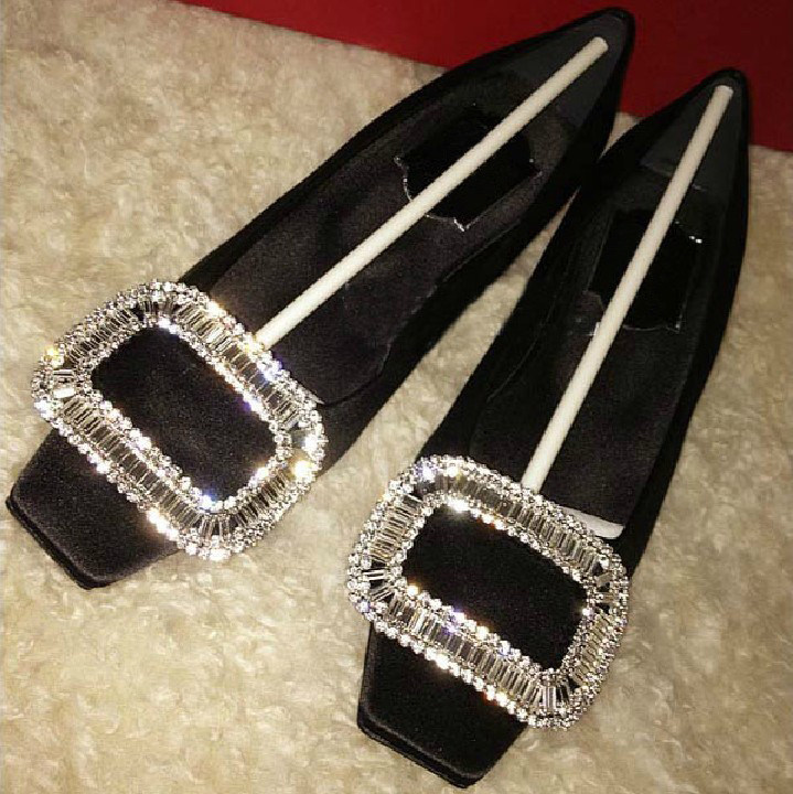 【ruyan vuicr】rv方头粗跟单鞋方跟中跟鞋rv水钻方扣女鞋婚鞋 女