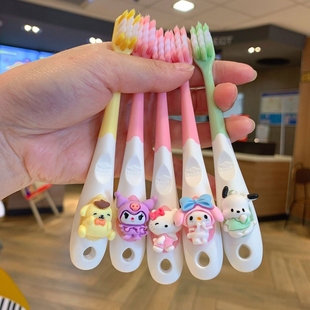 儿童牙刷组合可爱三丽鸥儿童牙刷3 12岁初学小孩牙刷卡通软毛刷