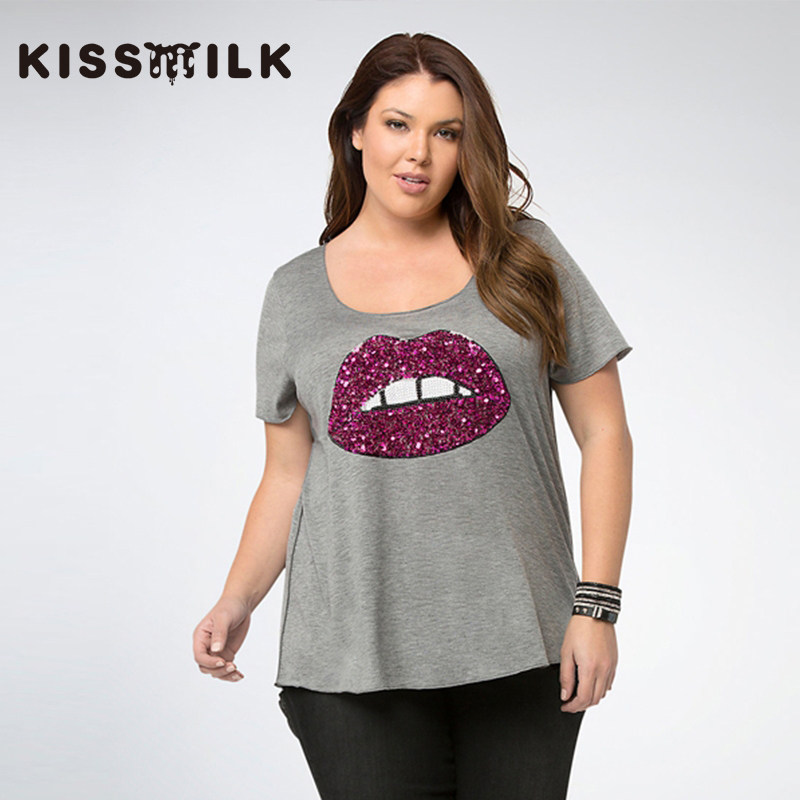 kiss milk2019时尚简约舒适大码宽松印花休闲圆领短袖T恤 女|ruв категории Женская одежда, женской одежды - от Buy2taobao.com для оказания профессиональной услуги покупки агента Taobao