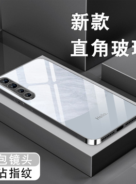 适用opporeno3手机壳reno3pro新款Reno3元气版男女简约0pp0高级感钢化玻璃全包防摔黑色保护套hello领先外壳