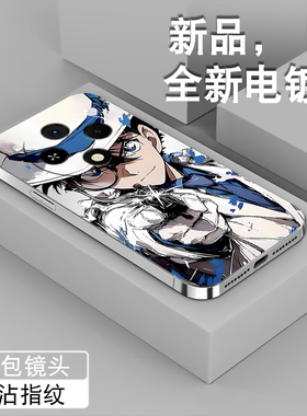 适用oppoa3pro手机壳男a2动漫侦探a1pro柯南A3周边5G新款活力版电镀银a3i全包a11x防摔0pp0保护软套怪盗基德