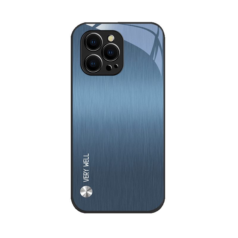 拉丝质感适用于苹果14pro手机壳男iPhone13金属漆12promax玻璃11高级感mini小众xs新款xr硅胶8薄