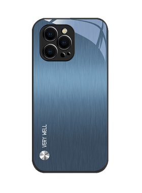 拉丝质感适用于苹果14pro手机壳男iPhone13金属漆12promax玻璃11高级感mini小众xs新款xr硅胶8薄7p硬se3外壳