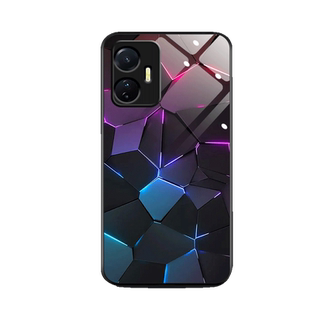 极光几何适用vivoy77e手机壳y76s新款y72t网红y52s防摔y53s钢化玻璃y73s全包y70s外壳y71t电镀高级男女硅胶套