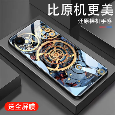 适用于金色齿轮适用苹果x手机壳iPhone xr新款苹果xs玻璃xsmax炫酷男IPXS潮女保护套全包防摔超薄硅胶外壳