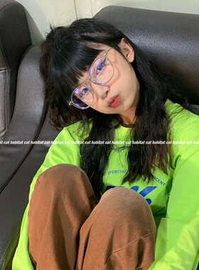 复古小红书网红同款透明灰色眼镜圆框小脸素颜防蓝光超轻近视眼镜