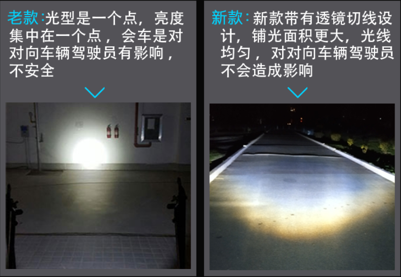 전기 자동차 외부 천사 눈 LED 탄젠트 스포트라이트 스쿠터는 길을 포장하는 데 도움이 되는 길을 열어주는 플래시 밝은 빛을 수정했습니다
