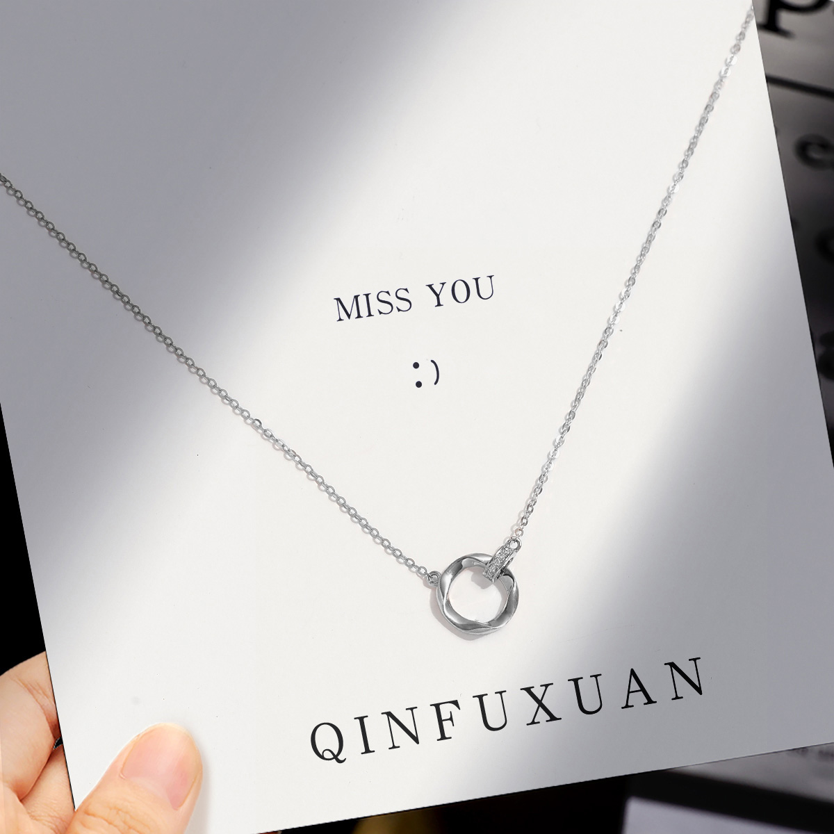 999莫比乌斯环银项链女2022年新款爆款轻奢小众纯银高级设计感