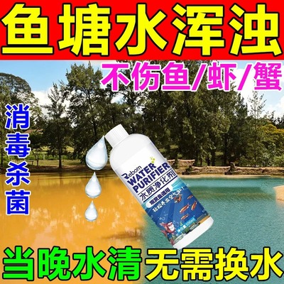 鱼塘鱼池水质净化剂改底解毒改善水质净水剂灵池塘变清消毒杀菌药