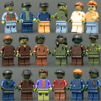 生化危机僵尸积木小人仔恐怖丧尸军事基地搭建场景万圣节适用乐高