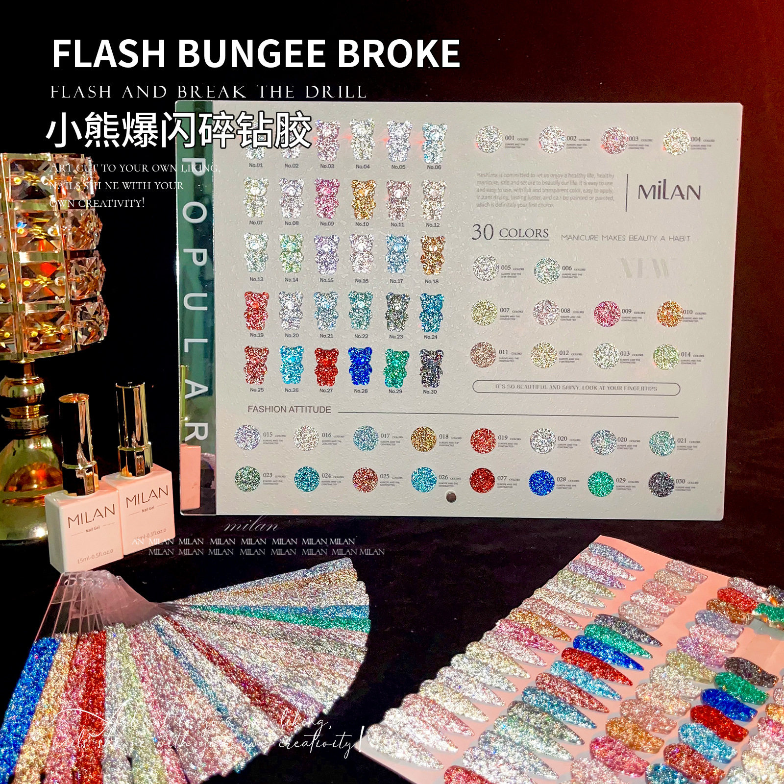小套系流行糖果碎钻30色甲油胶