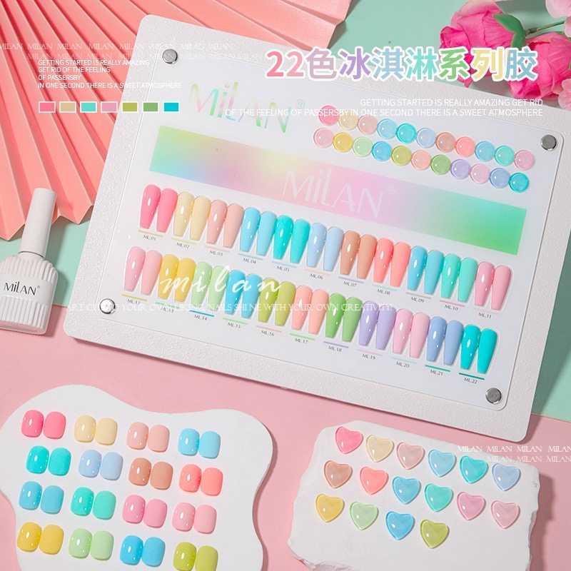 奶糖冰激凌22色甲油胶套装2025年新款显白糖果马卡龙色美甲店专用
