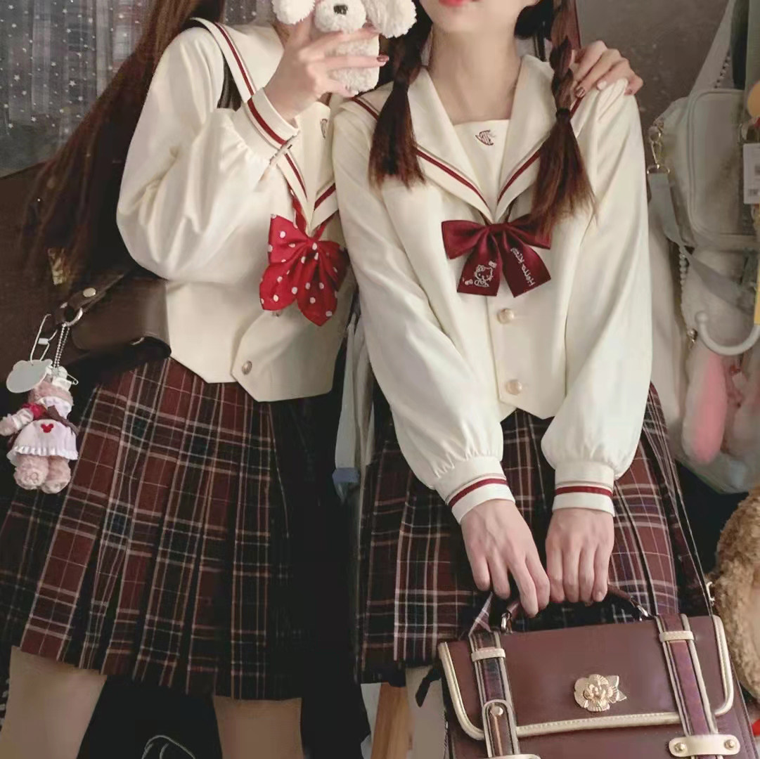 大码日韩学院风猪肝格jk制服裙胖妹妹学生校供高腰百搭格裙半身裙