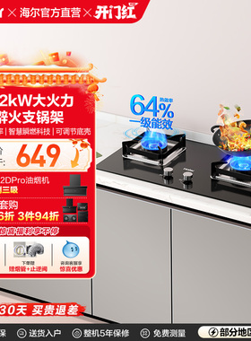 以旧换新补贴海尔燃气灶煤气灶猛火双灶家用台嵌大火力2BE6/H70A