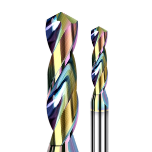 七彩铝用涂层合金钻定柄钨钢钻头3D5D整体合金麻花钻钻咀1-20mm