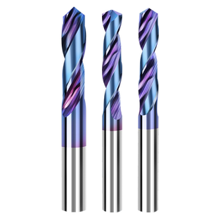 68度蓝纳米涂层钨钢铰刀合金绞刀高精度螺旋铰刀非标直柄机用铰刀
