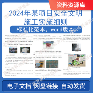 2024年某项目安全文明施工实施细则建筑工程施工参考资料文件文本
