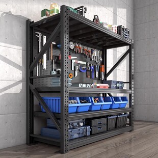 重型货架仓库置物架多层收纳架带洞洞板侧面五金工具架放置储物架