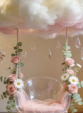 网红棉花云朵装饰挂件婚庆道具橱窗布置立体云彩挂饰节日装扮用品