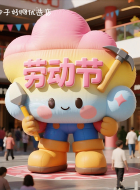 五一劳动节户外充气卡通主题娃娃装饰气模商场美陈氛围感拍照道具