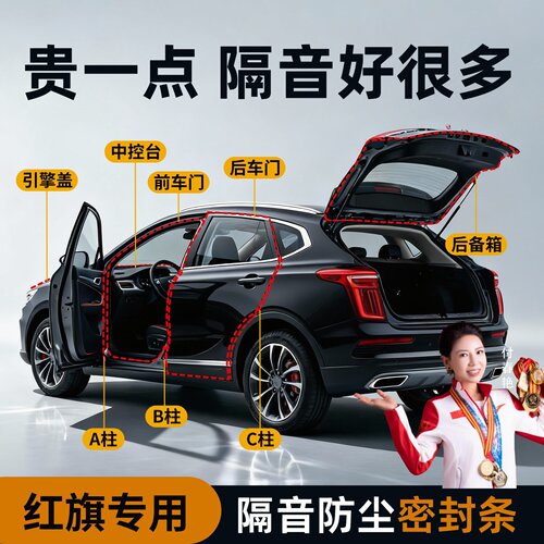 【红旗专用】强效隔音降噪密封条