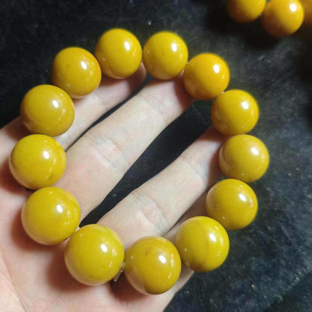 天然黄龙玉手串18mm本命年