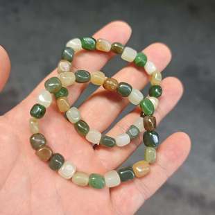 天然和田玉多宝三彩糖手串男女款玉石手链多色多宝手串籽料项链