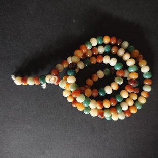 天然菩提根多宝渐变老型古墩算盘子脖挂男女款文玩108佛珠手串链