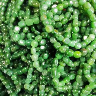 纯天然新疆和田碧玉青花点墨米珠手串长粒籽料手链小下边角料礼物